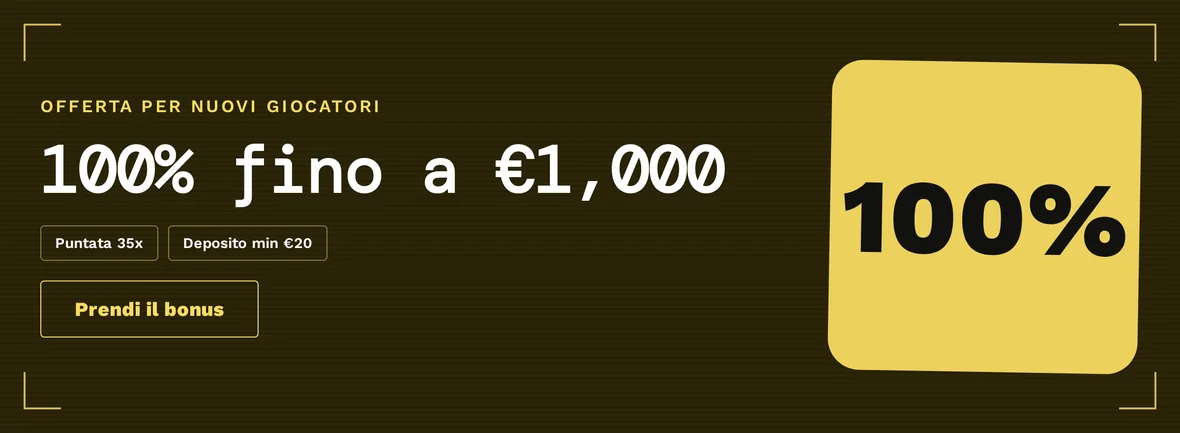 Ottieni il bonus di benvenuto